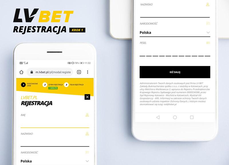 LVBET rejestracja krok 1
