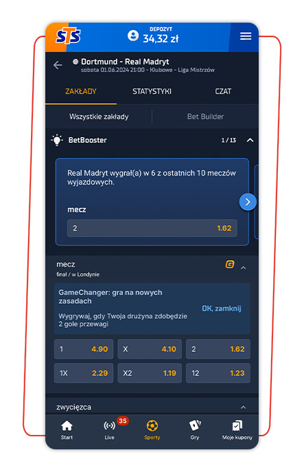 Oferta na piłkę nożną w STS